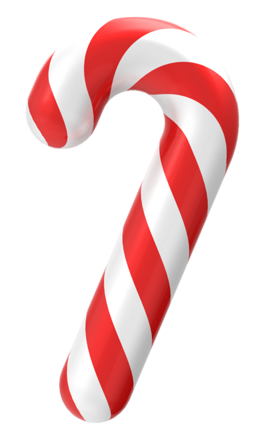 A festive candy cane